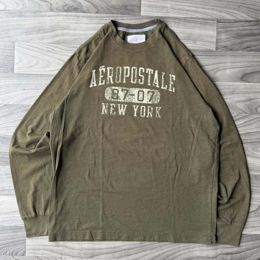 Aeropostale New York 87-07 Olive Green Long Sleeve T-Shirt